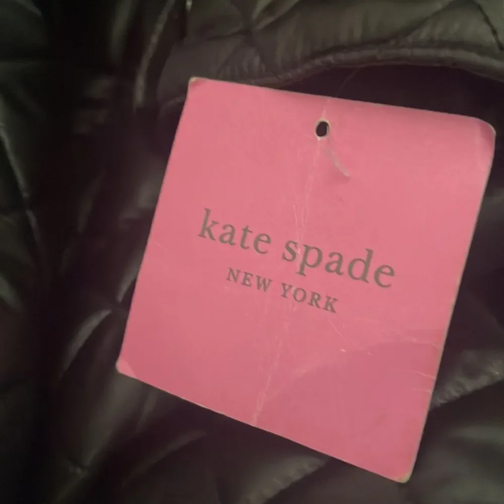 Kate Spade NWT black quilted jacket‎ with removable hood